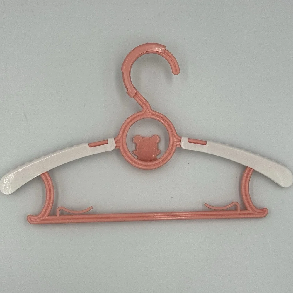 Pastel Pink White Kids Hangers Set 13 Bear Motif Toddler Girls Closet Coquette